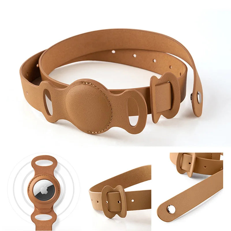 Original Leather AirTag Collar For Apple AirTags.