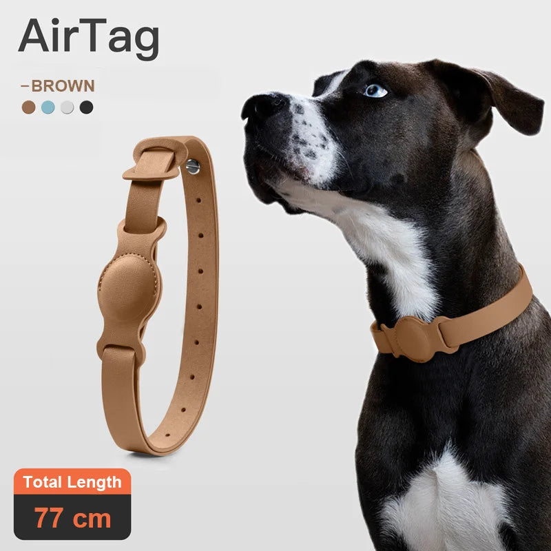 Original Leather AirTag Collar For Apple AirTags.