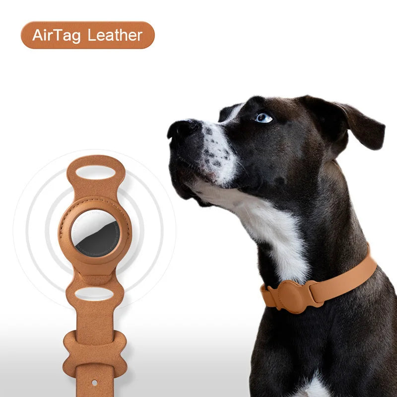 Original Leather AirTag Collar For Apple AirTags.