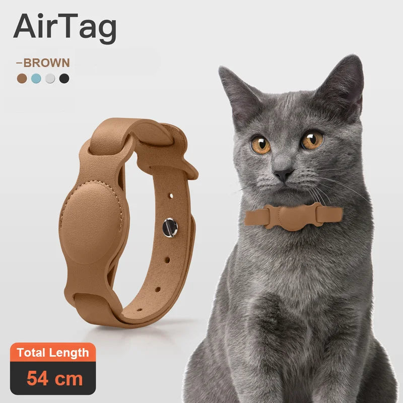 Original Leather AirTag Collar For Apple AirTags.