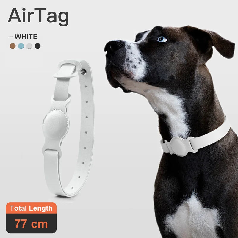 Original Leather AirTag Collar For Apple AirTags.